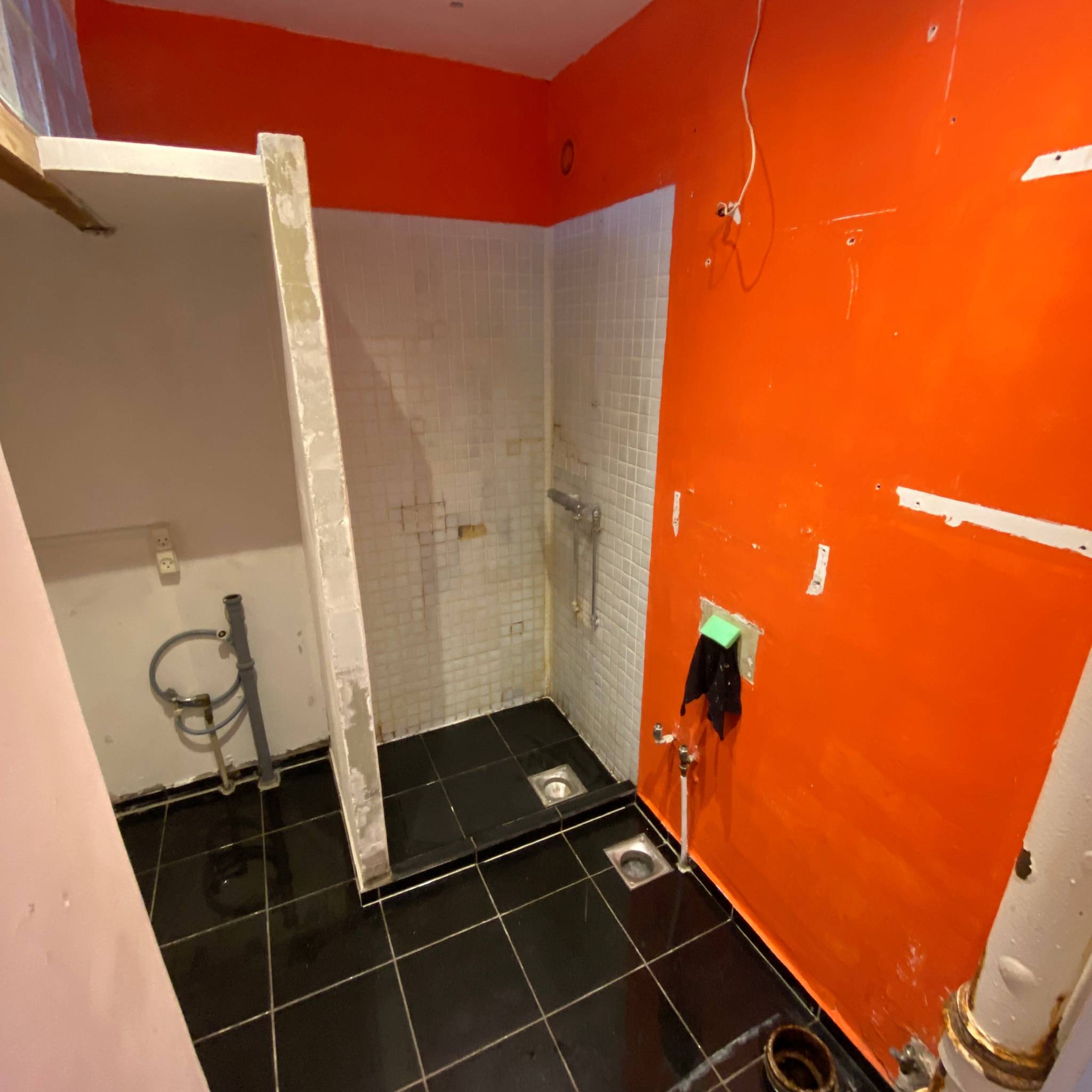 Microcement badeværelse før