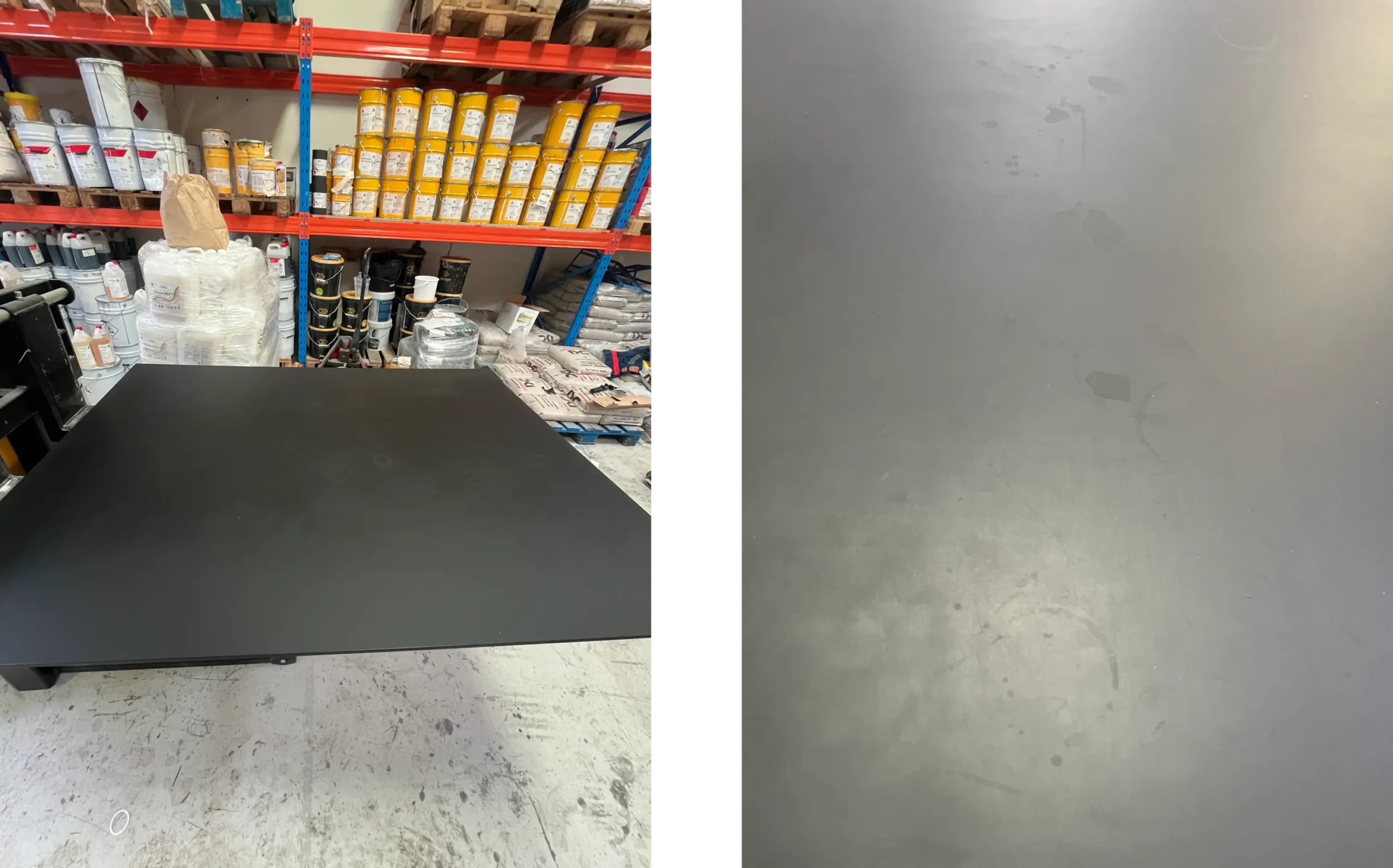 Linoleum bordplade efter grundrens
