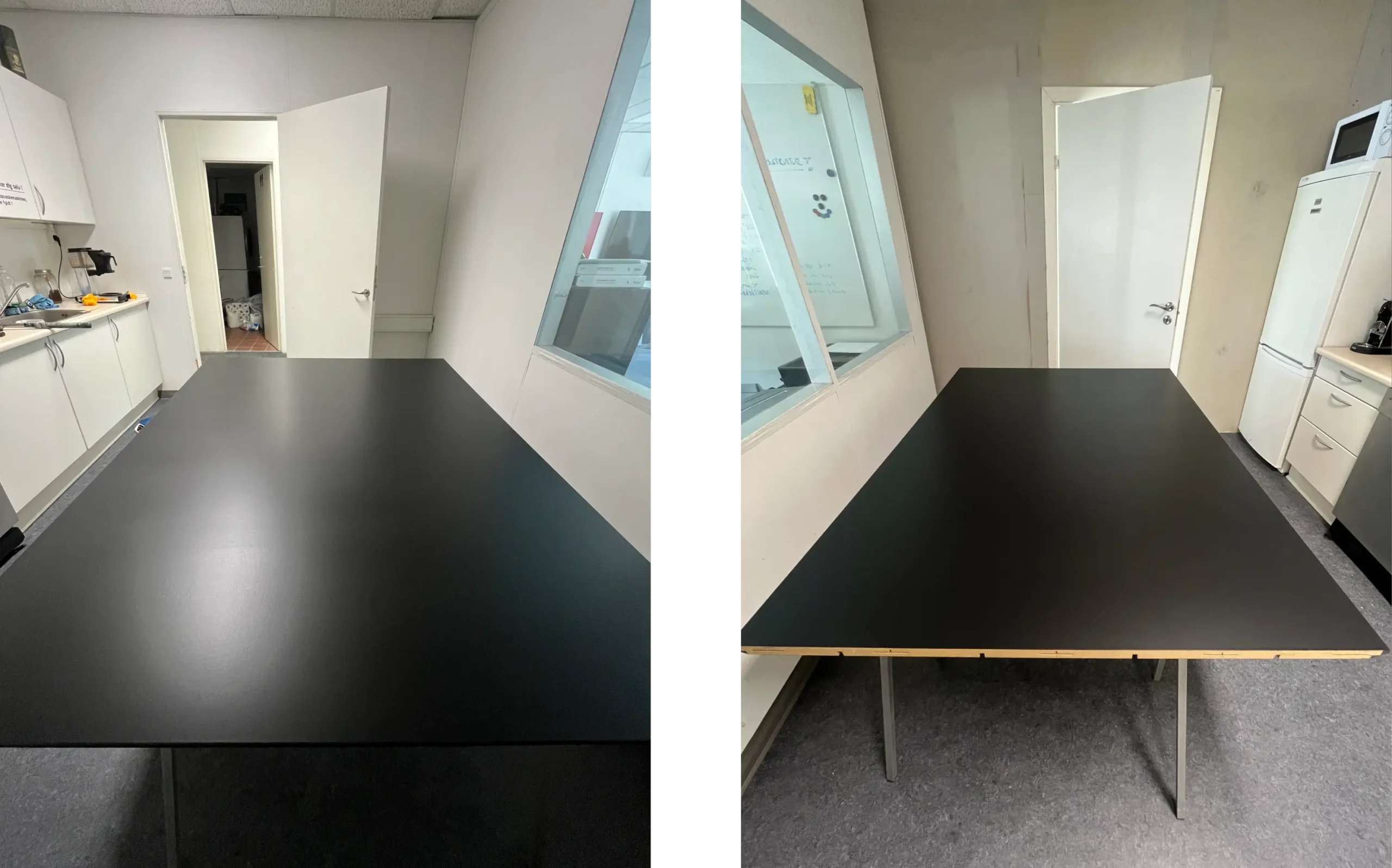 Linoleum bordplade efter PUR behandling