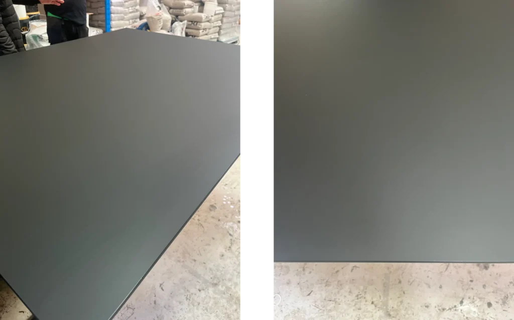 Linoleums bordplade efter speciel slibning