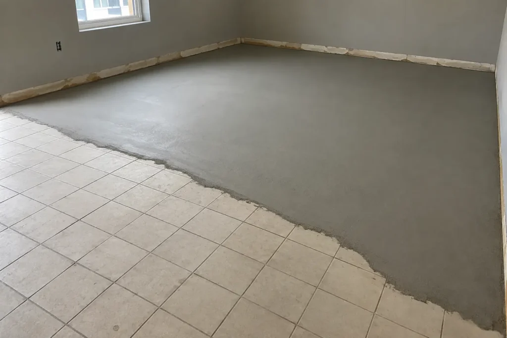 Nyt gulv på friser microcement på gulv