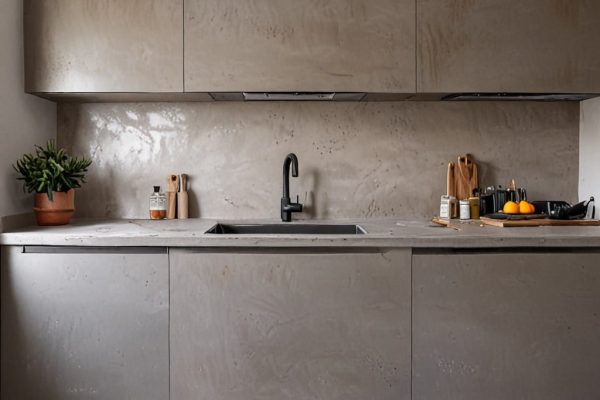 Køkkenkabinetter med microcement